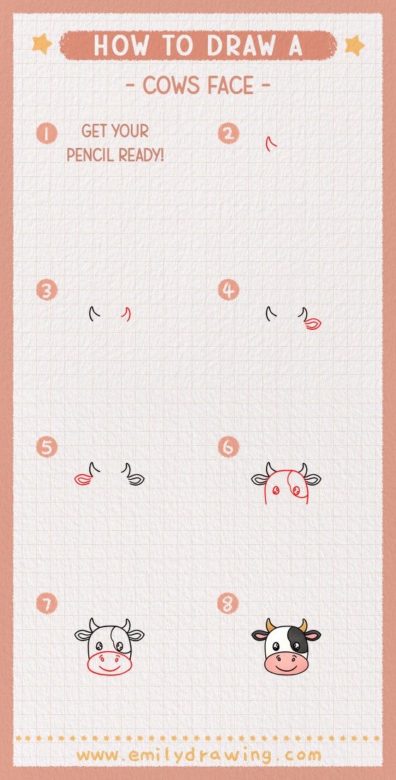 how to draw a cows face pinterest pin